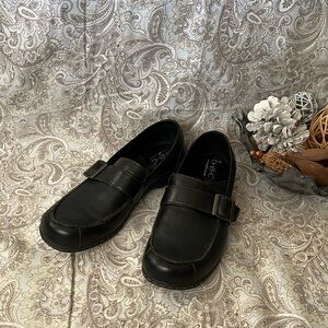 BOC Black Leather Slip-On Loafers